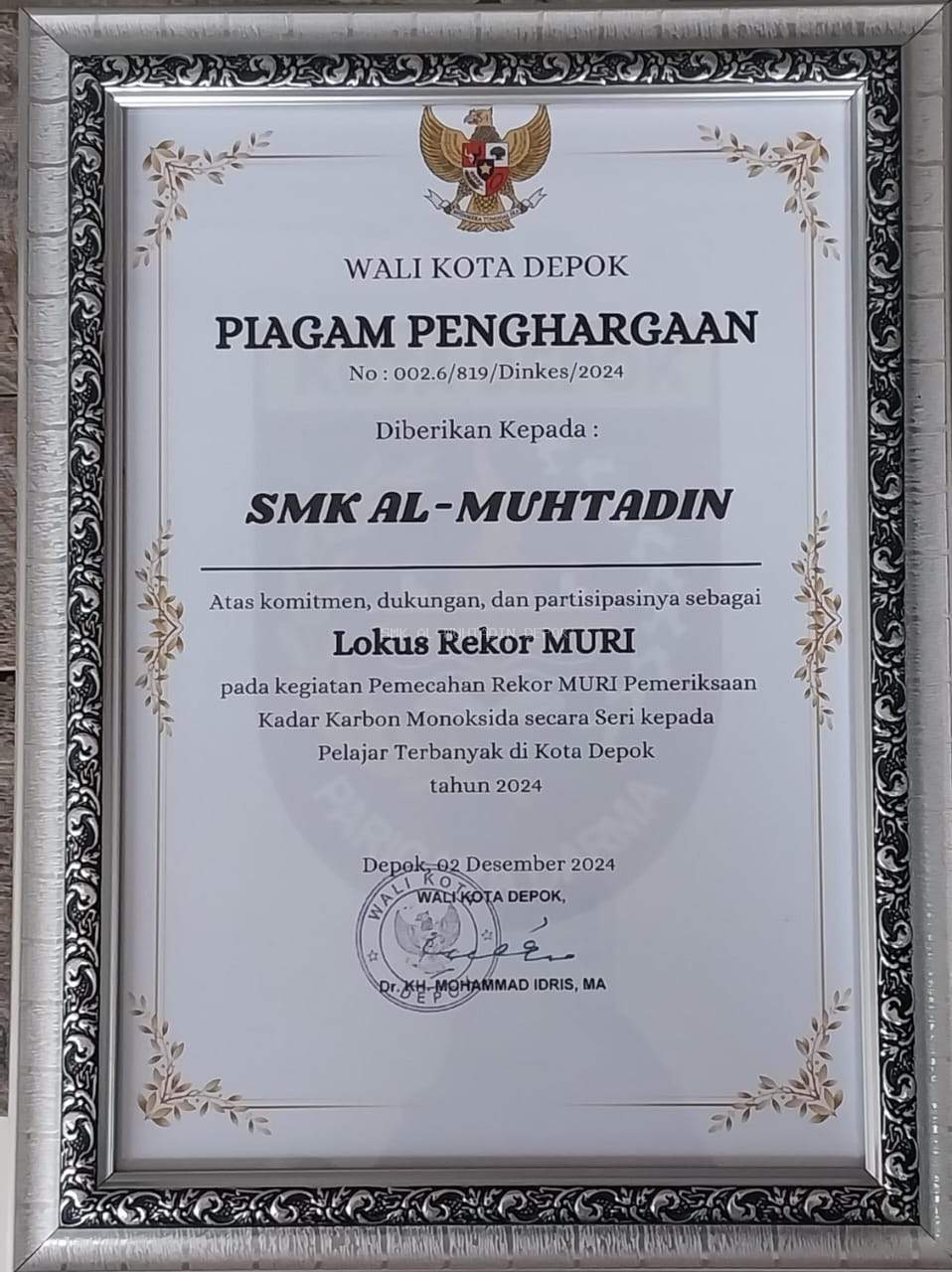 Turut Mendukung Program Pemerintah dalam Menekan Angka Perokok, Siswa SMK Al-Muhtadin berpartisipasi dalam pemeriksaan kadar karbon Monoksida (CO) bagi pelajar